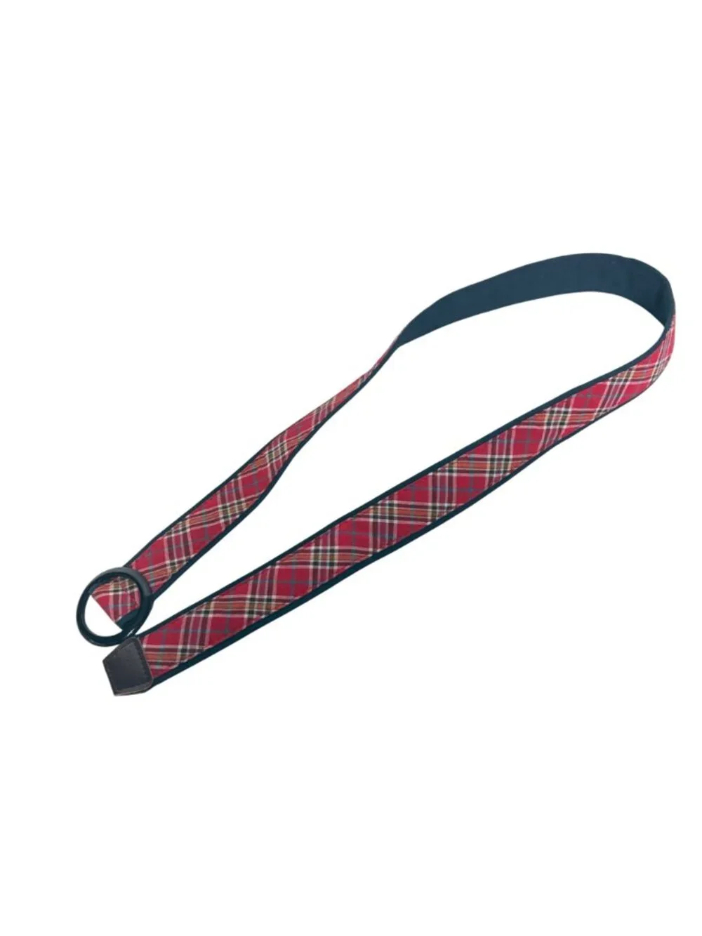 Sand Shack Red Navy Plaid Belt Womens Large Preppy New England Old Money Classic